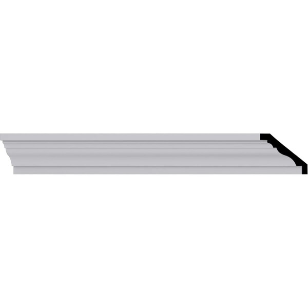 Ekena Millwork 4"H x 4 5/8"P x 6 1/8"F x 94 1/2"L Classic Smooth Crown Moulding - MLD04X04X06CL