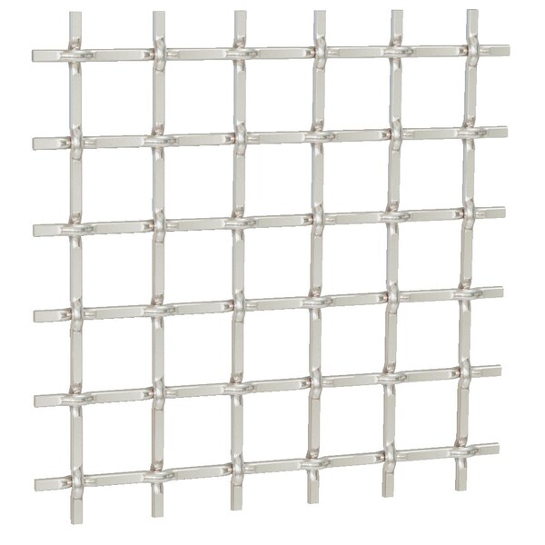 Designs Of Distinction .5in Round Single Square Decorative Grille - Satin Nickel, 24in W x 36in L Sheet - 01SQ2436214FSN1