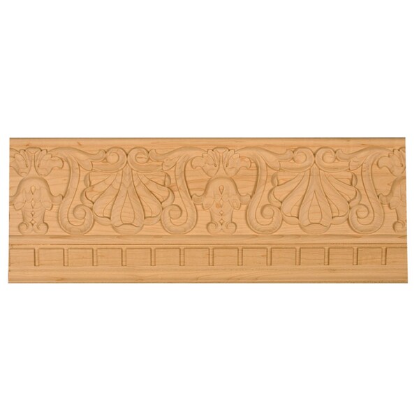 Osborne Wood Products 4 1/2 x 4 1/2 x 96 Floral Crown Moudling in Basswood - 892005BAS