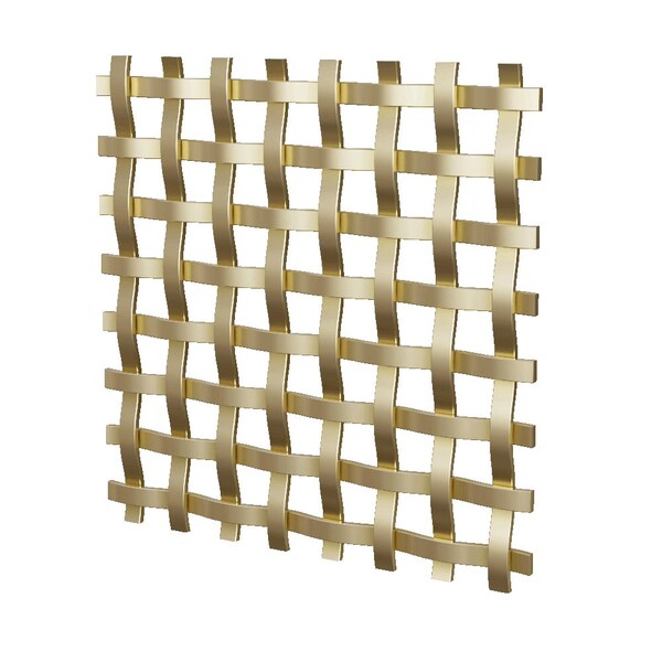 Designs Of Distinction .375in Flat Single Square Decorative Grille - Satin Brass, 24in W x 36in L Sheet - 01SQ2436286SSB1