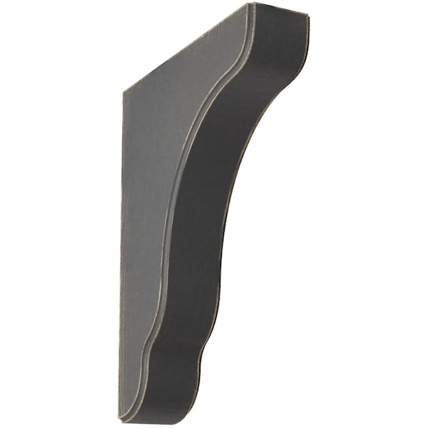 Ekena Millwork 1 3/4"W x 7 1/4"D x 9 1/2"H Plymouth Wood Vintage Decor Bracket, Black - BKTWD02X07X10PLBL