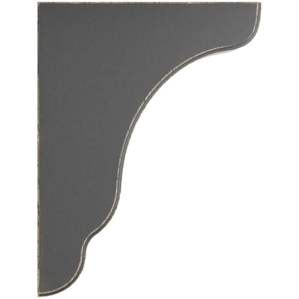 Ekena Millwork 1 3/4"W x 7 1/4"D x 9 1/2"H Plymouth Wood Vintage Decor Bracket, Black - BKTWD02X07X10PLBL
