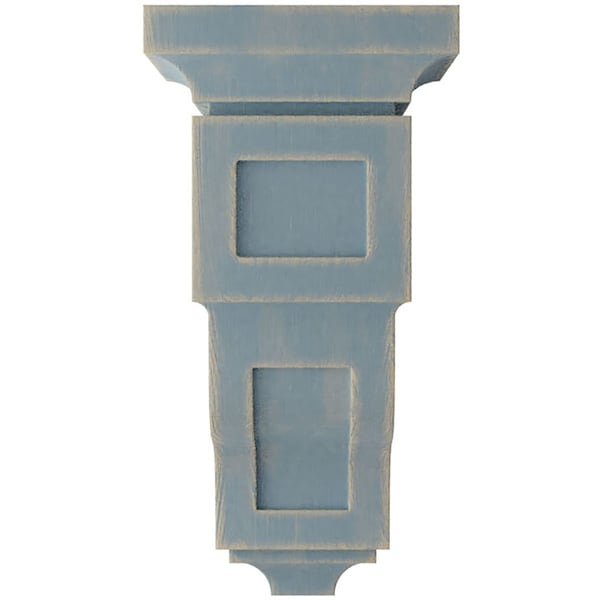 Ekena Millwork 7"W x 7 3/4"D x 14"H Jumbo Reyes Wood Vintage Decor Corbel, Driftwood Blue - CORWD07X07X14RYBU
