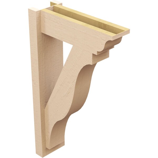 Ekena Millwork 6-in W x 18-in D x 30-in H Funston Trad Rough Cedar Woodgrain TimberThane Outlooker, Primed Tan - OUTUR060X18X30FST04RCPR