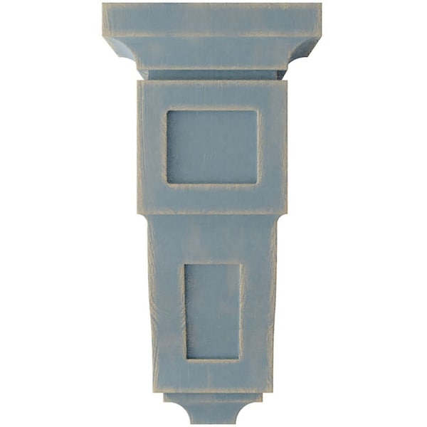 Ekena Millwork 6"W x 6 3/4"D x 12"H Large Reyes Wood Vintage Decor Corbel, Driftwood Blue - CORWD06X06X12RYBU