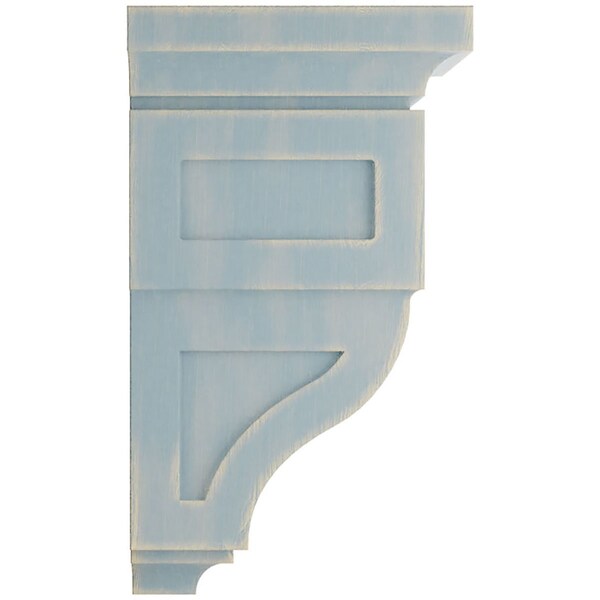 Ekena Millwork 6"W x 6 3/4"D x 12"H Large Reyes Wood Vintage Decor Corbel, Driftwood Blue - CORWD06X06X12RYBU