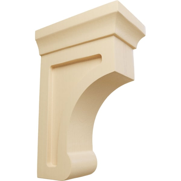Ekena Millwork 2 1/2"W x 4"D x 6"H Small Gomez Wood Bracket, Maple - BKTW02X04X06GOMA