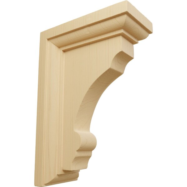 Ekena Millwork 2 1/2"W x 4"D x 6"H Small Thompson Wood Bracket, Alder - BKTW02X04X06TMAL