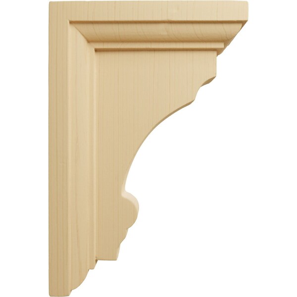 Ekena Millwork 2 1/2"W x 4"D x 6"H Small Thompson Wood Bracket, Alder - BKTW02X04X06TMAL