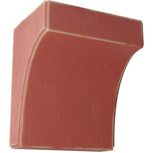 Ekena Millwork 5 1/4"W x 4"D x 6"H Clarksville Wood Vintage Decor Bracket, Salvage Red - BKTWD05X04X06CVRD
