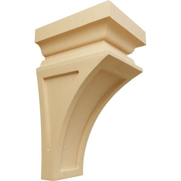 Ekena Millwork 4"W x 4 3/4"D x 8"H Small Nevio Wood Corbel, Alder - CORW04X04X08NEAL