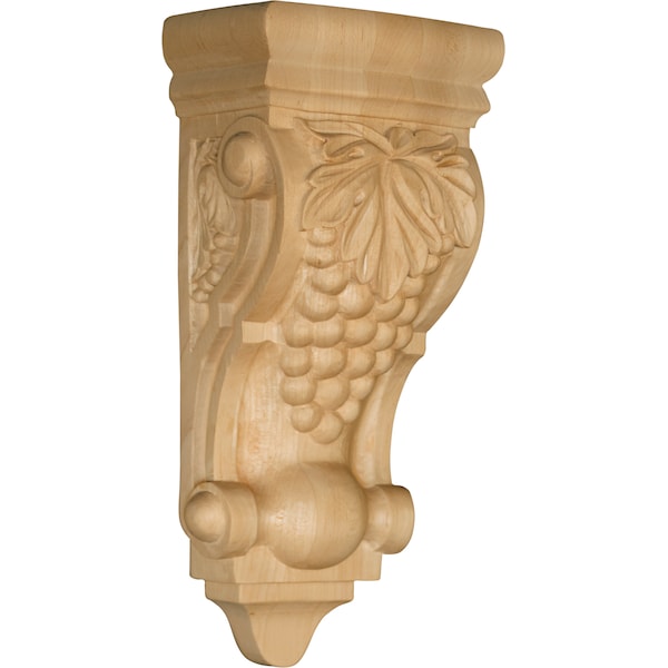Osborne Wood Products 10 1/2 x 4 1/2 x 3 Barcelona Corbel with Grapes in Soft Maple - 8057M