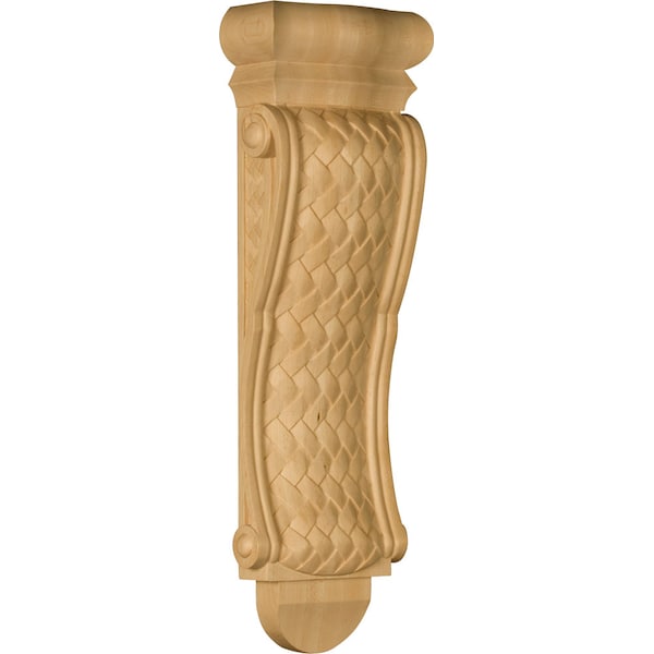 Osborne Wood Products 22 x 6 7/8 x 3 1/4 Narrow Basketweave Bar Corbel in Red Oak - 8064O