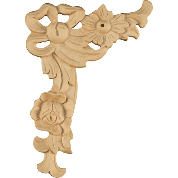 Osborne Wood Products 6 1/4 x 4 1/4 x 1/2 Ribbon Applique Left in Mahogany - 7600MH