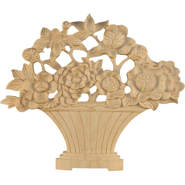 Osborne Wood Products 9 3/8 x 11 x 1 Basket Applique in Black Walnut - 7615W