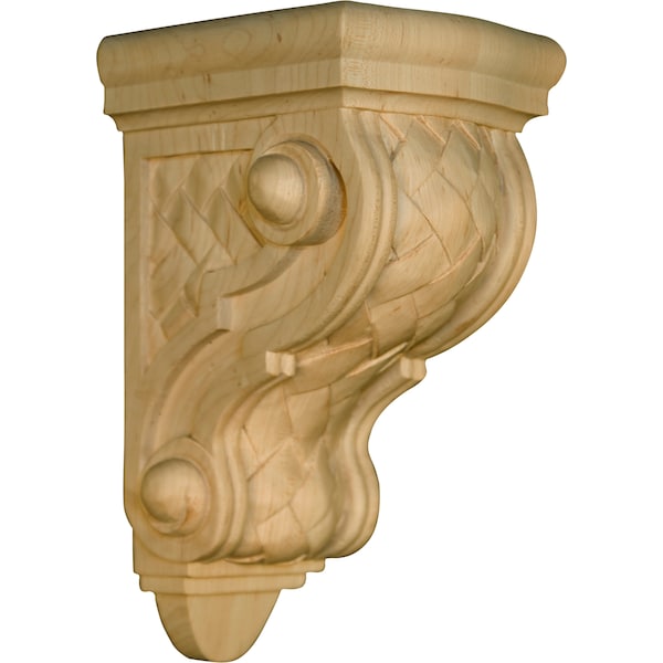 Osborne Wood Products 10 x 4 1/2 x 5 1/2 Milan Corbel with Basket Weave in Soft Maple - 8174M