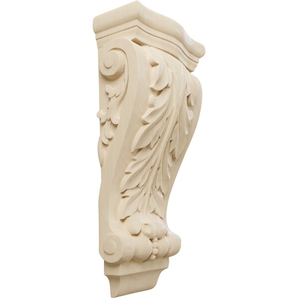 Ekena Millwork 6 1/4"W x 3 1/8"D x 13 1/2"H Medium Farmingdale Acanthus Pilaster Corbel, Rubberwood - COR06X03X13FRRW