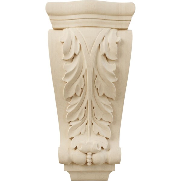 Ekena Millwork 6 1/4"W x 3 1/8"D x 13 1/2"H Medium Farmingdale Acanthus Pilaster Corbel, Rubberwood - COR06X03X13FRRW