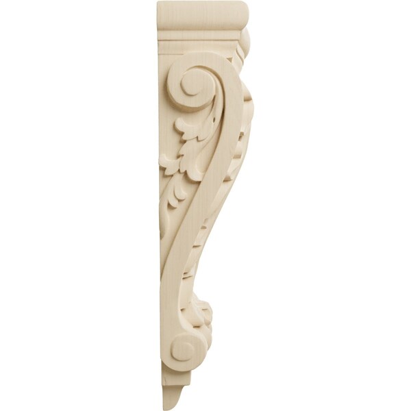 Ekena Millwork 6 1/4"W x 3 1/8"D x 13 1/2"H Medium Farmingdale Acanthus Pilaster Corbel, Rubberwood - COR06X03X13FRRW