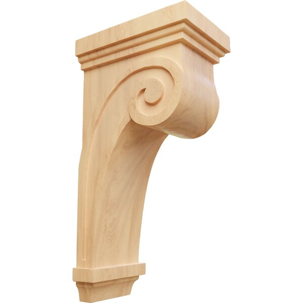 Ekena Millwork 5 1/2"W x 8 1/4"D x 16"H Scroll Corbel, Red Oak - COR05X08X16SCRO