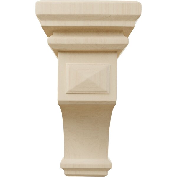 Ekena Millwork 7"W x 7 3/4"D x 14"H Jumbo Woodruff Wood Corbel, Rubberwood - CORW07X07X14WFRW
