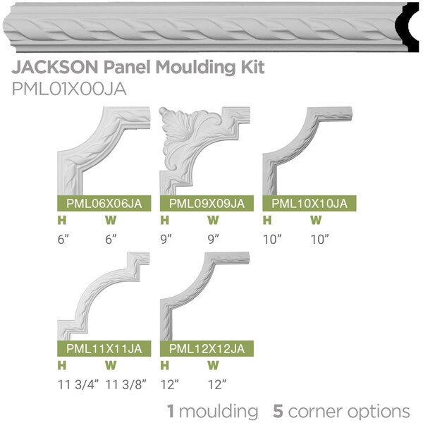 Ekena Millwork 1 5/8"H x 3/4"P x 94 1/2"L Jackson French Ribbon Panel Moulding - PML01X00JA