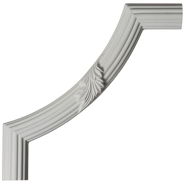 Ekena Millwork 12"W x 12"H x 1 1/8"P Reeded Acanthus Leaf Panel Moulding Corner (matches moulding PML01X01AC) - PML12X12AC
