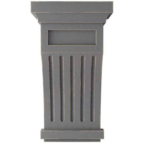 Ekena Millwork 5 1/2"W x 5 1/2"D x 10"H Fluted Wood Vintage Decor Corbel, Pebble Grey - CORWD05X05X10FLPG