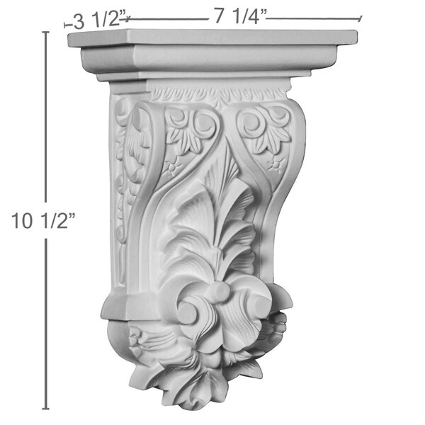 Ekena Millwork 7 1/4"W x 3 1/2"D x 10 1/2"H Nadia Corbel - COR07X04X11NA