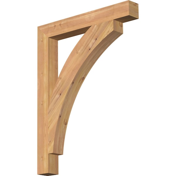 Ekena Millwork Thorton Block Smooth Bracket, Western Red Cedar, 3 1/2"W x 28"D x 36"H - BKT04X28X36THR05SWR