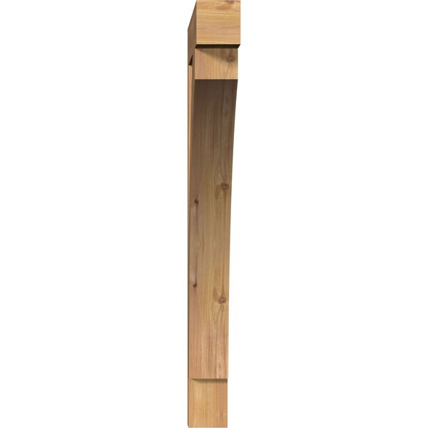 Ekena Millwork Thorton Block Smooth Bracket, Western Red Cedar, 3 1/2"W x 28"D x 36"H - BKT04X28X36THR05SWR