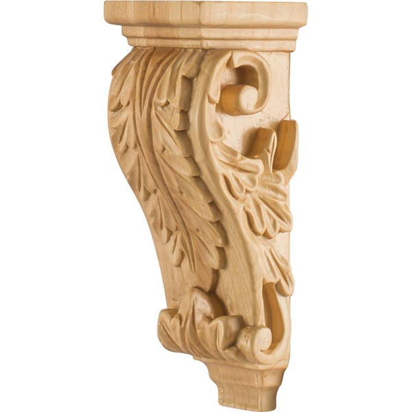 Hardware Resources 2-1/2" Wx2-5/8"Dx7"H Rubberwood Acanthus Corbel - CORB-PRW
