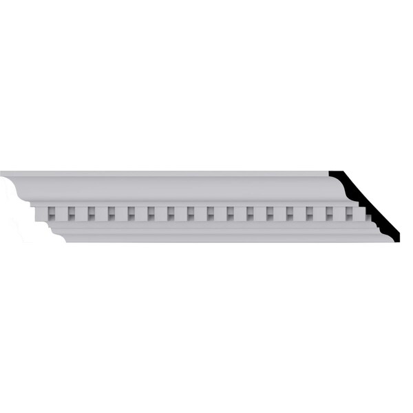 Ekena Millwork 2 3/4"H x 2 3/4"P x 3 7/8"F x 94 1/2"L Dentil Crown Moulding - MLD02X02X03DE
