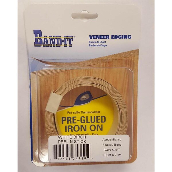 Tinkertools 8 ft. x 0.75 x 0.03 in. Peel-N-Stick White Birch Edge Banding - TI3334624