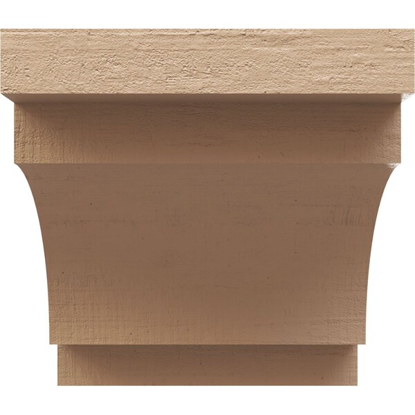 Ekena Millwork 4"W x 4"D x 4"H Wide Mediterranean Rough Cedar Woodgrain TimberThane Corbel, Primed Tan - CORUR04X04X04MEDRCPR