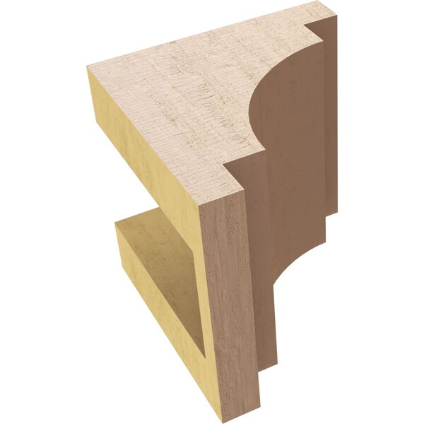 Ekena Millwork 4"W x 4"D x 4"H Wide Mediterranean Rough Cedar Woodgrain TimberThane Corbel, Primed Tan - CORUR04X04X04MEDRCPR