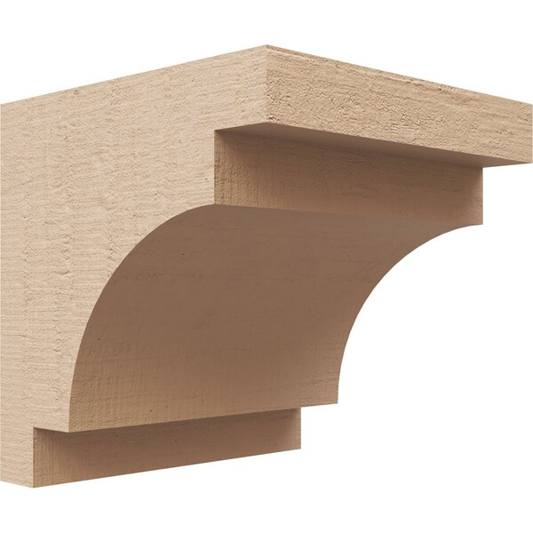 Ekena Millwork 4"W x 4"D x 4"H Wide Mediterranean Rough Cedar Woodgrain TimberThane Corbel, Primed Tan - CORUR04X04X04MEDRCPR