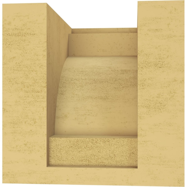 Ekena Millwork 4"W x 4"D x 4"H Wide Mediterranean Rough Cedar Woodgrain TimberThane Corbel, Primed Tan - CORUR04X04X04MEDRCPR