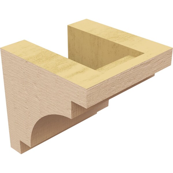 Ekena Millwork 4"W x 4"D x 4"H Wide Mediterranean Rough Cedar Woodgrain TimberThane Corbel, Primed Tan - CORUR04X04X04MEDRCPR