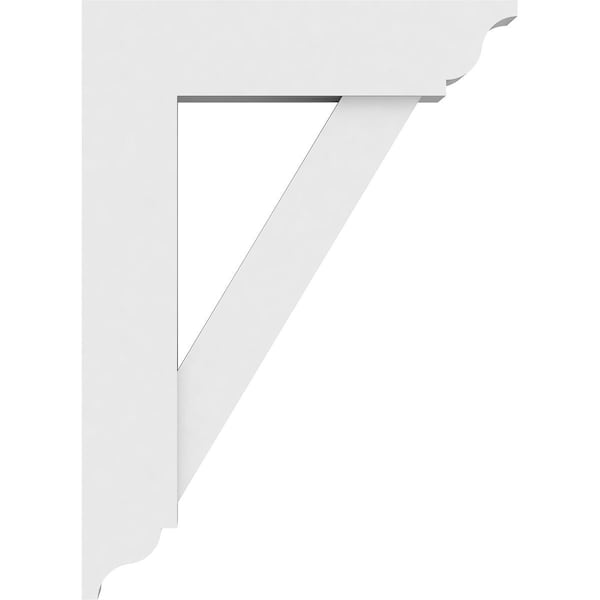 Ekena Millwork Standard Traditional Architectural Grade PVC Bracket with Traditional Ends, 3"W x 16"D x 22"H - BKTP03X16X22TRA01