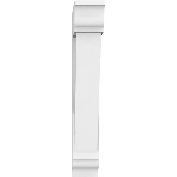 Ekena Millwork Standard Traditional Architectural Grade PVC Bracket with Traditional Ends, 3"W x 16"D x 22"H - BKTP03X16X22TRA01