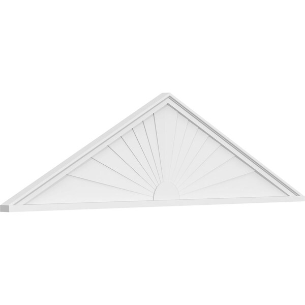 Ekena Millwork Peaked Cap Sunburst Architectural Grade PVC Pediment, 70"W x 18-1/2"H x 2"P (Pitch 6/12) - PEDPS070X185PKC01