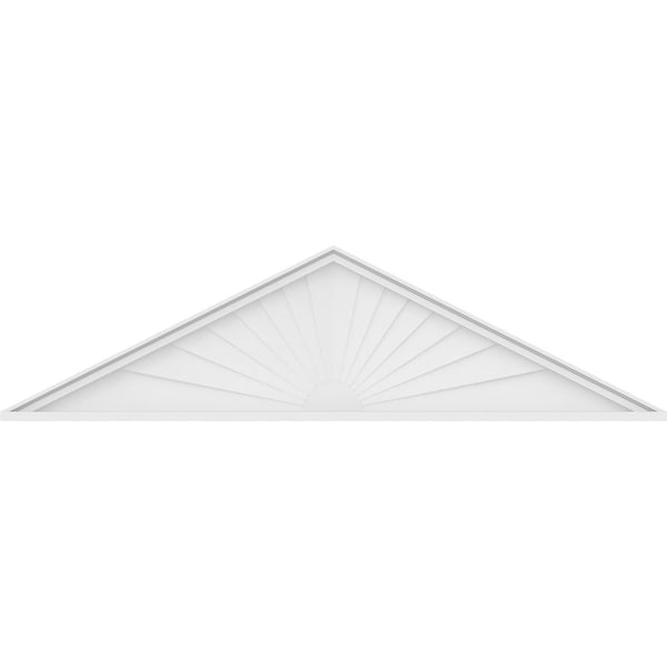 Ekena Millwork Peaked Cap Sunburst Architectural Grade PVC Pediment, 70"W x 18-1/2"H x 2"P (Pitch 6/12) - PEDPS070X185PKC01