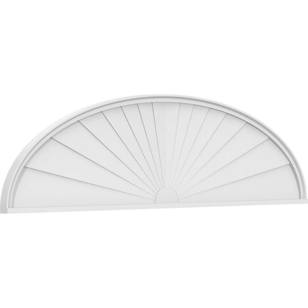 Ekena Millwork Elliptical Sunburst Architectural Grade PVC Pediment, 86"W x 22-1/2"H x 2"P - PEDPS086X225ELL01