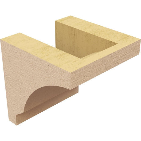 Ekena Millwork 4"W x 4"D x 4"H Wide Moab Rough Cedar Woodgrain TimberThane Corbel, Primed Tan - CORUR04X04X04MOARCPR