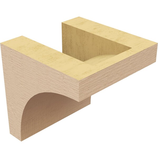 Ekena Millwork 4"W x 4"D x 4"H Wide Huntington Rough Cedar Woodgrain TimberThane Corbel, Primed Tan - CORUR04X04X04HUNRCPR