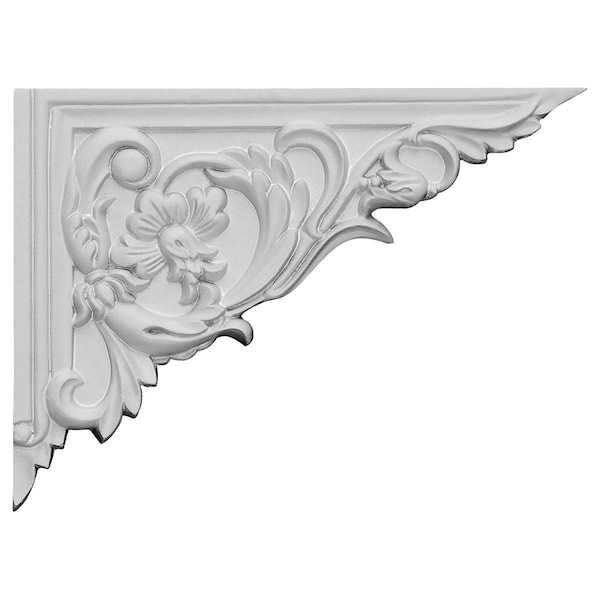 Ekena Millwork 8 5/8"W x 6 1/4"H x 5/8"D Flower Stair Bracket, Right - SB08X06FL-R