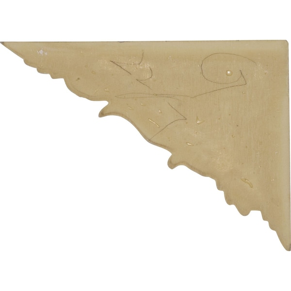 Ekena Millwork 8 5/8"W x 6 1/4"H x 5/8"D Flower Stair Bracket, Right - SB08X06FL-R