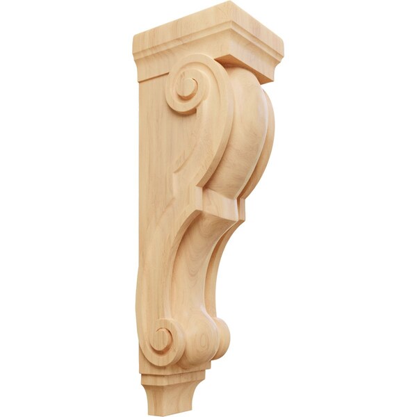 Ekena Millwork 7"W x 8 1/2"D x 26"H Medium Jumbo Traditional Wood Corbel, Red Oak - CORW07X09X26TRRO