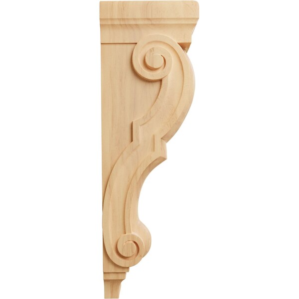 Ekena Millwork 7"W x 8 1/2"D x 26"H Medium Jumbo Traditional Wood Corbel, Red Oak - CORW07X09X26TRRO